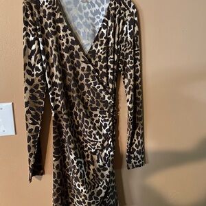 Michael Kors Leopard Print Dress with side zipper size 6